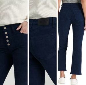 NWT Lucky Brand Blue Womens Corduroy Bridgette Crop Mini-Boot Pants Size 8